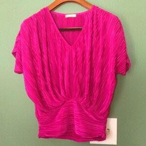 New On a Whim Crinkle fabric dolman sleeve unique formal oversized blouse Sz M/L